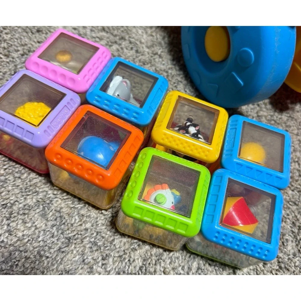 Fisher Price Peek-a-Blocks Sort & Roll School Bus H6430 2005 + 8 Blocks